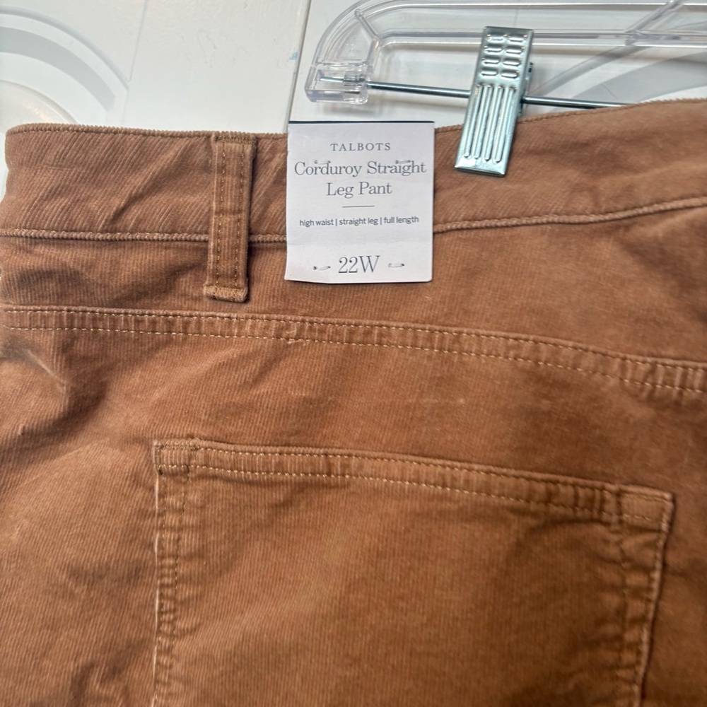 Talbots Tan Straight Leg Corduroy Pants Size 22W‎ - Picture 5 of 9